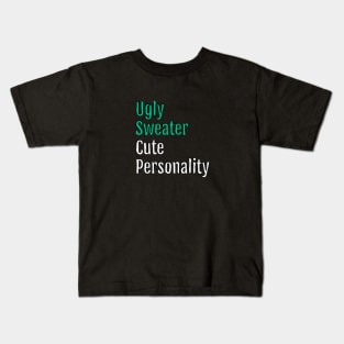 Ugly Sweater, Cute Personality - Christmas Charm (Black Edition) Kids T-Shirt